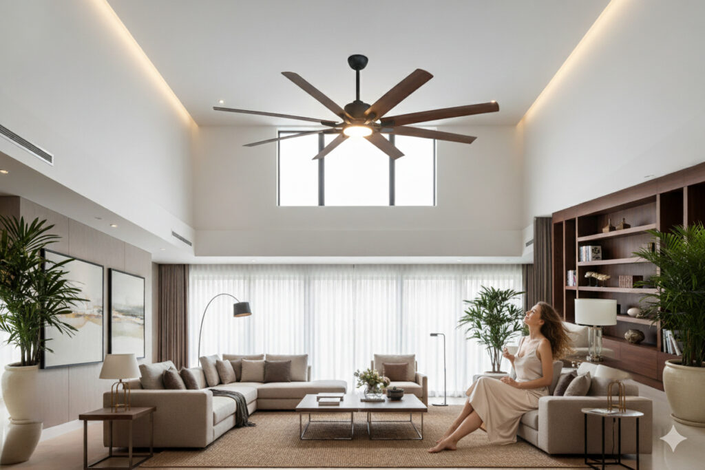 quạt trần 8 cánh cho không gian lớn