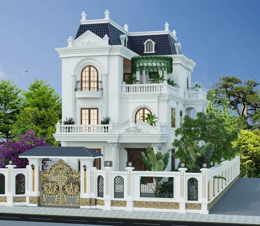 Nhà biệt thự 3 tầng hiện đại mái thái Anh Tùng Thái Nguyên – BT 3193 - CÔNG  TY CỔ PHẦN KIẾN TRÚC & XÂY DỰNG LUXE HOME