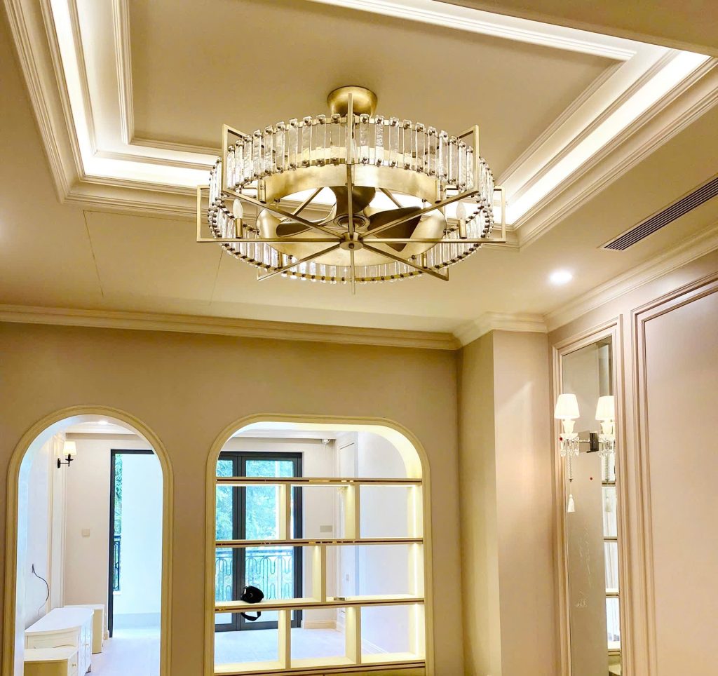 Quạt trần đèn chùm pha lê BELLA